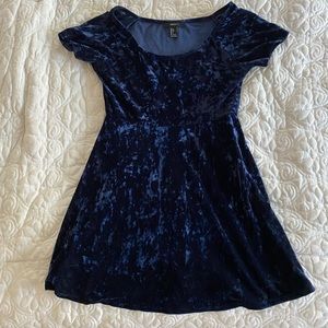 blue velvet dress - L